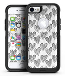 Slate Black Tiny Hearts Within Hearts - iPhone 7 or 7 Plus Commuter Case Skin Kit
