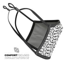 Slate Black Tiny Hearts on Powerlines  - Made in USA Mouth Cover Unisex Anti-Dust Cotton Blend Reusable & Washable Face Mask with Adjustable Sizing for Adult or Child