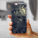 Slate Gray Geometric Triangles iPhone 6/6s or 6/6s Plus 2-Piece Hybrid INK-Fuzed Case