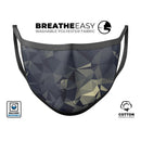 Slate Gray Geometric Triangles - Made in USA Mouth Cover Unisex Anti-Dust Cotton Blend Reusable & Washable Face Mask with Adjustable Sizing for Adult or Child