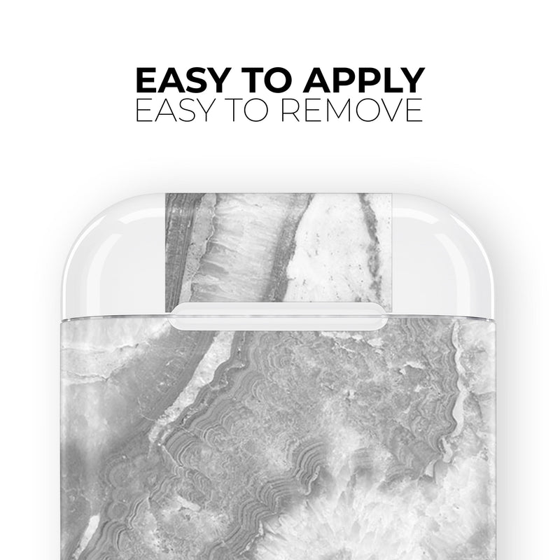 Slate Luxe Marble - Full Body Skin Decal Wrap Kit for the Wireless Bluetooth Apple Airpods Pro, AirPods Gen 1 or Gen 2 with Wireless Charging