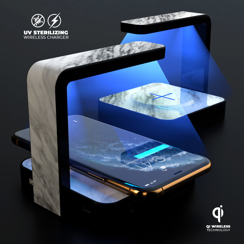 Slate Marble Surface V10 UV Germicidal Sanitizing Sterilizing Wireless Smart Phone Screen Cleaner + Charging Station