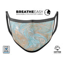 Slate Marble Surface V28 - Made in USA Mouth Cover Unisex Anti-Dust Cotton Blend Reusable & Washable Face Mask with Adjustable Sizing for Adult or Child