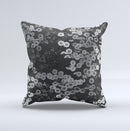 Small Black and White Flower Sprouts ink-Fuzed Decorative Throw Pillow