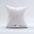 Small Pink Polkadotted Surface ink-Fuzed Decorative Throw Pillow