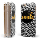 Smile Sketch on Foil iPhone 6/6s or 6/6s Plus 2-Piece Hybrid INK-Fuzed Case