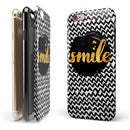 Smile Sketch on Foil iPhone 6/6s or 6/6s Plus 2-Piece Hybrid INK-Fuzed Case
