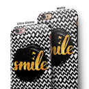 Smile Sketch on Foil iPhone 6/6s or 6/6s Plus 2-Piece Hybrid INK-Fuzed Case