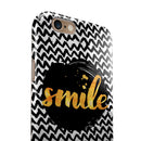 Smile Sketch on Foil iPhone 6/6s or 6/6s Plus 2-Piece Hybrid INK-Fuzed Case