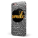 Smile Sketch on Foil iPhone 6/6s or 6/6s Plus 2-Piece Hybrid INK-Fuzed Case