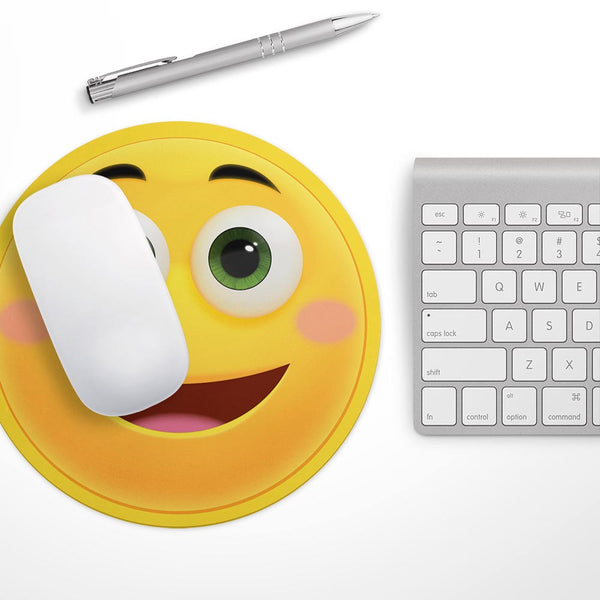 Smiley Friendly Emoticons// WaterProof Rubber Foam Backed Anti-Slip Mouse Pad for Home Work Office or Gaming Computer Desk