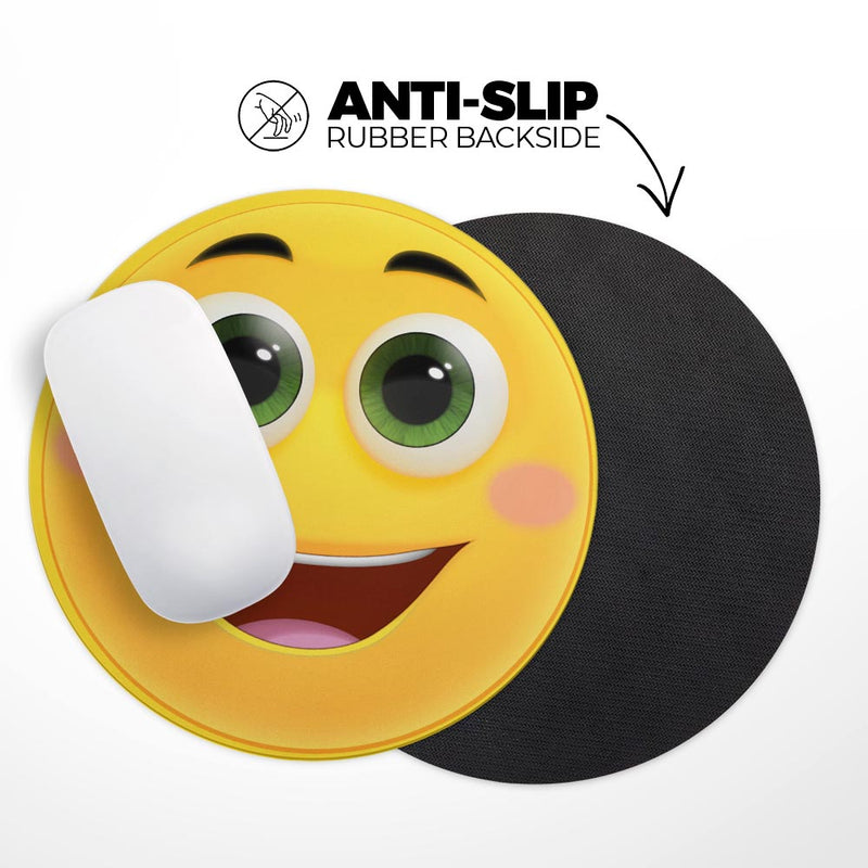 Smiley V2 Friendly Emoticons// WaterProof Rubber Foam Backed Anti-Slip Mouse Pad for Home Work Office or Gaming Computer Desk