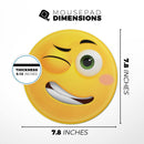 Smiley Wink V2 Friendly Emoticons// WaterProof Rubber Foam Backed Anti-Slip Mouse Pad for Home Work Office or Gaming Computer Desk