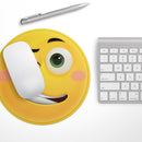 Smiley Wink V2 Friendly Emoticons// WaterProof Rubber Foam Backed Anti-Slip Mouse Pad for Home Work Office or Gaming Computer Desk