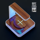 Smooth-Grained Wooden Plank UV Germicidal Sanitizing Sterilizing Wireless Smart Phone Screen Cleaner + Charging Station