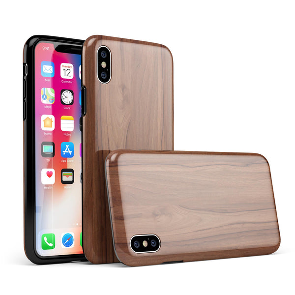 Smooth-Grained Wooden Plank - iPhone X Swappable Hybrid Case