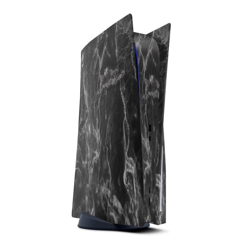 Smooth Black Marble - Full Body Skin Decal Wrap Kit for Sony Playstation 5, Playstation 4, Playstation 3, & Controllers