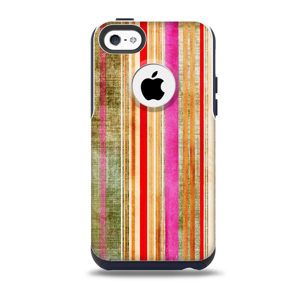 Smudged Pink Painted Stripes Pattern Skin for the iPhone 5c OtterBox Commuter Case