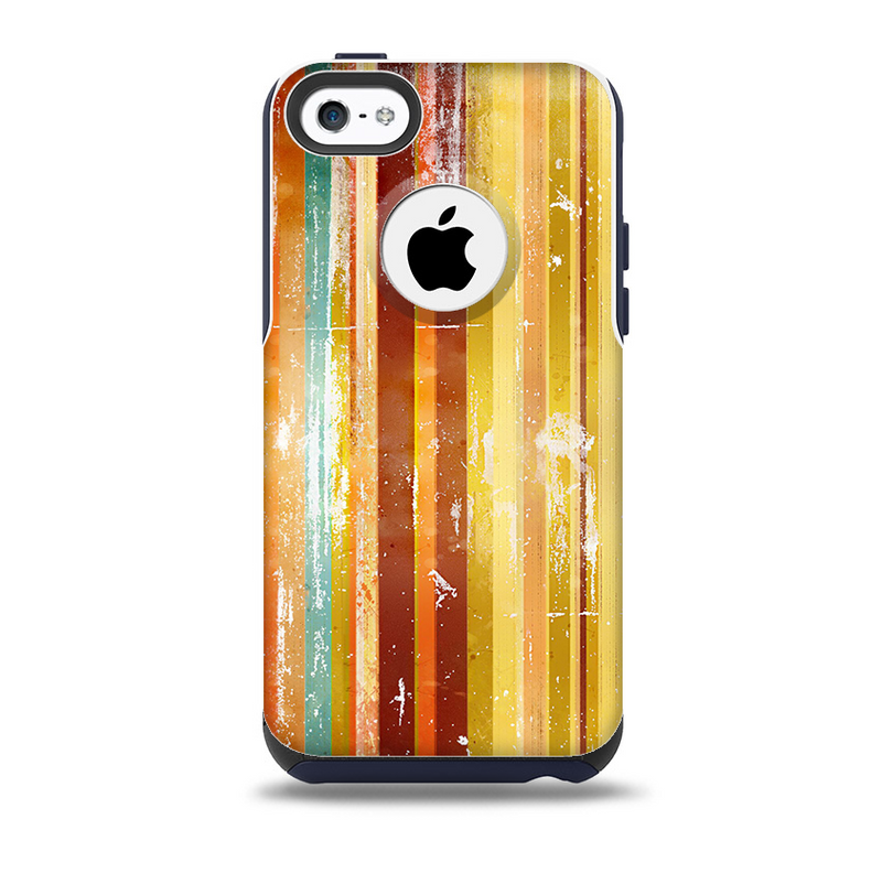 Smudged Yellow Painted Stripes Pattern Skin for the iPhone 5c OtterBox Commuter Case