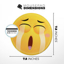 Sobbing Friendly Emoticons// WaterProof Rubber Foam Backed Anti-Slip Mouse Pad for Home Work Office or Gaming Computer Desk