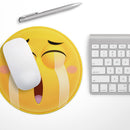 Sobbing Friendly Emoticons// WaterProof Rubber Foam Backed Anti-Slip Mouse Pad for Home Work Office or Gaming Computer Desk