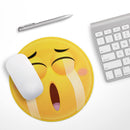 Sobbing Friendly Emoticons// WaterProof Rubber Foam Backed Anti-Slip Mouse Pad for Home Work Office or Gaming Computer Desk