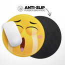 Sobbing Friendly Emoticons// WaterProof Rubber Foam Backed Anti-Slip Mouse Pad for Home Work Office or Gaming Computer Desk