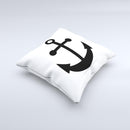 Solid Black Anchor Silhouette ink-Fuzed Decorative Throw Pillow