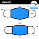 Solid Blue - Made in USA Mouth Cover Unisex Anti-Dust Cotton Blend Reusable & Washable Face Mask with Adjustable Sizing for Adult or Child