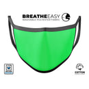 Solid Green V2 - Made in USA Mouth Cover Unisex Anti-Dust Cotton Blend Reusable & Washable Face Mask with Adjustable Sizing for Adult or Child