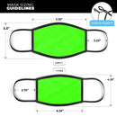 Solid Lime Green V2 - Made in USA Mouth Cover Unisex Anti-Dust Cotton Blend Reusable & Washable Face Mask with Adjustable Sizing for Adult or Child