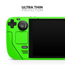 Solid Lime Green V2 // Full Body Skin Decal Wrap Kit for the Steam Deck handheld gaming computer