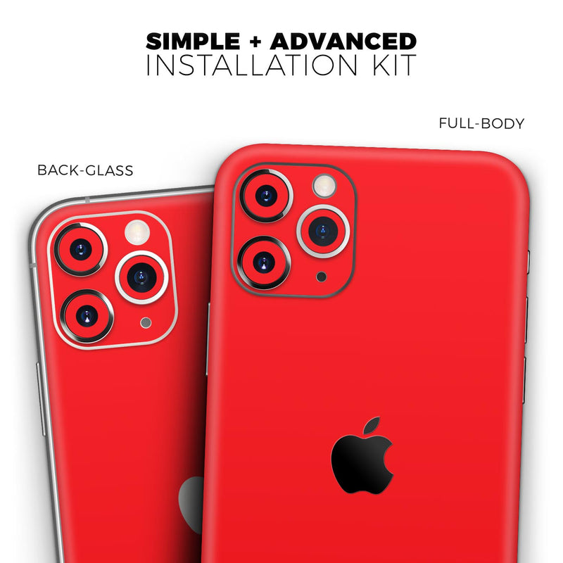Solid Red Protective Skin Wrap Decal – Compatible with iPhone