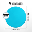 Solid Turquoise Blue// WaterProof Rubber Foam Backed Anti-Slip Mouse Pad for Home Work Office or Gaming Computer Desk