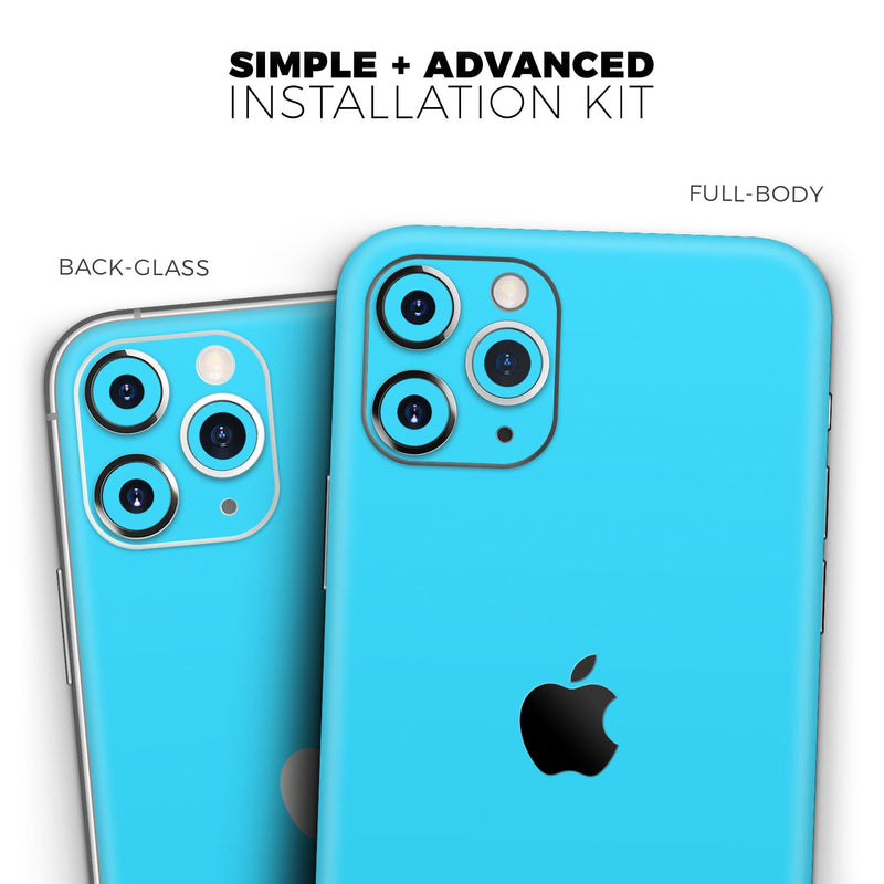 Solid Turquoise Blue // Skin-Kit compatible with the Apple iPhone 14, 13, 12, 12 Pro Max, 12 Mini, 11 Pro, SE, X/XS + (All iPhones Available)