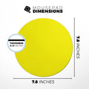 Solid Yellow// WaterProof Rubber Foam Backed Anti-Slip Mouse Pad for Home Work Office or Gaming Computer Desk