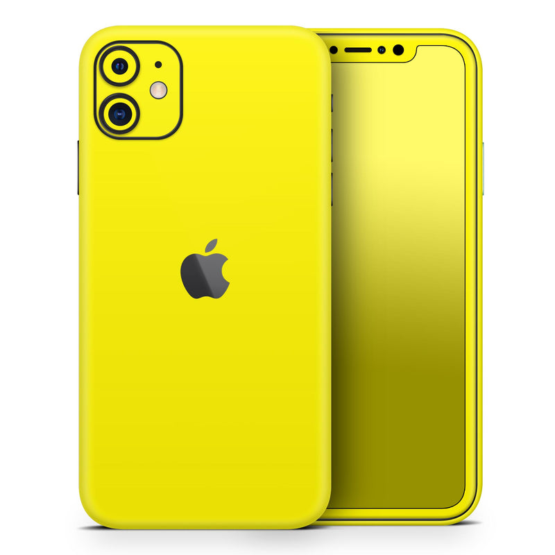 Solid Yellow MagSafe-compatible vinyl skin for iPhone 5C to 17