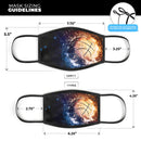 Space Basketball - Made in USA Mouth Cover Unisex Anti-Dust Cotton Blend Reusable & Washable Face Mask with Adjustable Sizing for Adult or Child