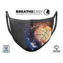 Space Basketball - Made in USA Mouth Cover Unisex Anti-Dust Cotton Blend Reusable & Washable Face Mask with Adjustable Sizing for Adult or Child