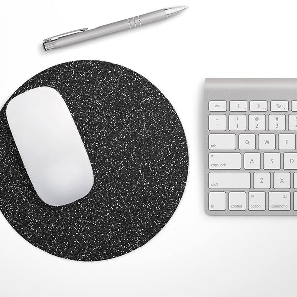 Printed Sparkling Black Glitter// WaterProof Rubber Foam Backed Anti-Slip Mouse Pad for Home Work Office or Gaming Computer Desk