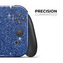 Sparkling Blue Ultra Metallic Glitter // Skin Decal Wrap Kit for Nintendo Switch Console & Dock, Joy-Cons, Pro Controller, Lite, 3DS XL, 2DS XL, DSi, or Wii - Vinyl Skin Wrap for Nintendo Switch 2, OLED, Lite, Pro Controller, Wii & Classic Handhelds