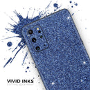 Sparkling Blue Ultra Metallic Glitter - Premium Vinyl Skin Decal for Samsung Galaxy S25 Ultra, S24, S23, S22 & All Galaxy S Models