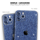 Sparkling Blue Ultra Metallic Glitter - Protective Skin Wrap & Decal – Compatible with iPhone SE to iPhone 17 Pro Max (All Models)