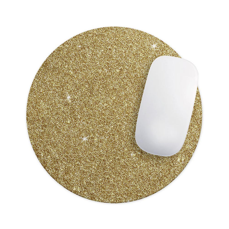 Printed Sparkling Gold Glitter// WaterProof Rubber Foam Backed Anti-Slip Mouse Pad for Home Work Office or Gaming Computer Desk