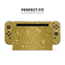Sparkling Gold Ultra Metallic Glitter // Skin Decal Wrap Kit for Nintendo Switch Console & Dock, Joy-Cons, Pro Controller, Lite, 3DS XL, 2DS XL, DSi, or Wii - Vinyl Skin Wrap for Nintendo Switch 2, OLED, Lite, Pro Controller, Wii & Classic Handhelds