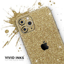 Sparkling Gold Ultra Metallic Glitter - Vinyl Skin Wrap for iPhone 17 Pro Max, 17 Pro, 17 Air, 17, 16 & All Models — Soft Matte or Ultra Gloss