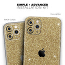 Sparkling Gold Ultra Metallic Glitter - Vinyl Skin Wrap for iPhone 17 Pro Max, 17 Pro, 17 Air, 17, 16 & All Models — Soft Matte or Ultra Gloss