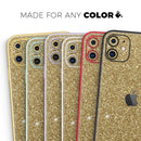 Sparkling Gold Ultra Metallic Glitter - Vinyl Skin Wrap for iPhone 17 Pro Max, 17 Pro, 17 Air, 17, 16 & All Models — Soft Matte or Ultra Gloss
