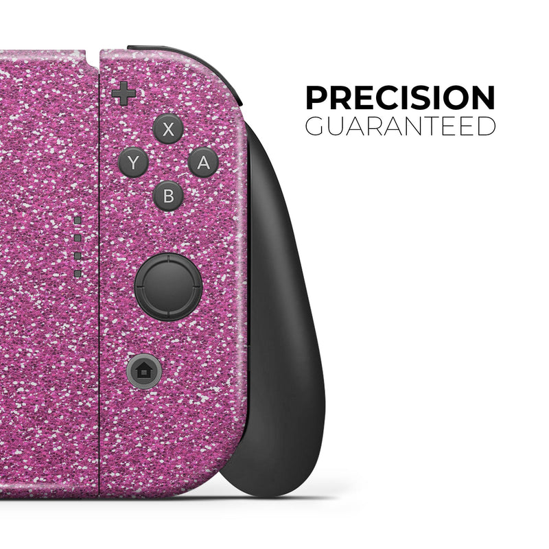 Sparkling Pink Ultra Metallic Glitter - Full Body Skin Decal Wrap Kit for Nintendo Switch Console & Dock, Pro Controller, Switch Lite, 3DS XL, 2DS XL, DSi, Wii