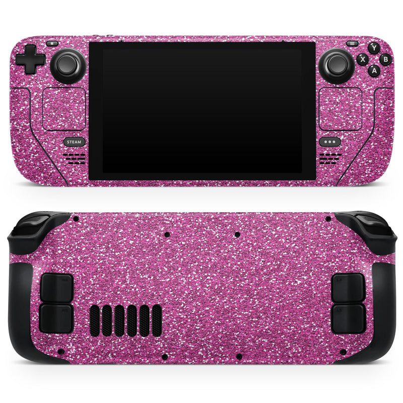 Sparkling Pink Ultra Metallic Glitter // Full Body Skin Decal Wrap Kit for the Steam Deck handheld gaming computer